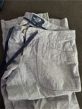 The North Face Navy and White Pinstripe Drawstring Pants